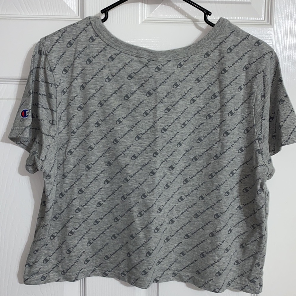 Champion cropped T-shirt. Grey. Size L - Picture 2 of 3
